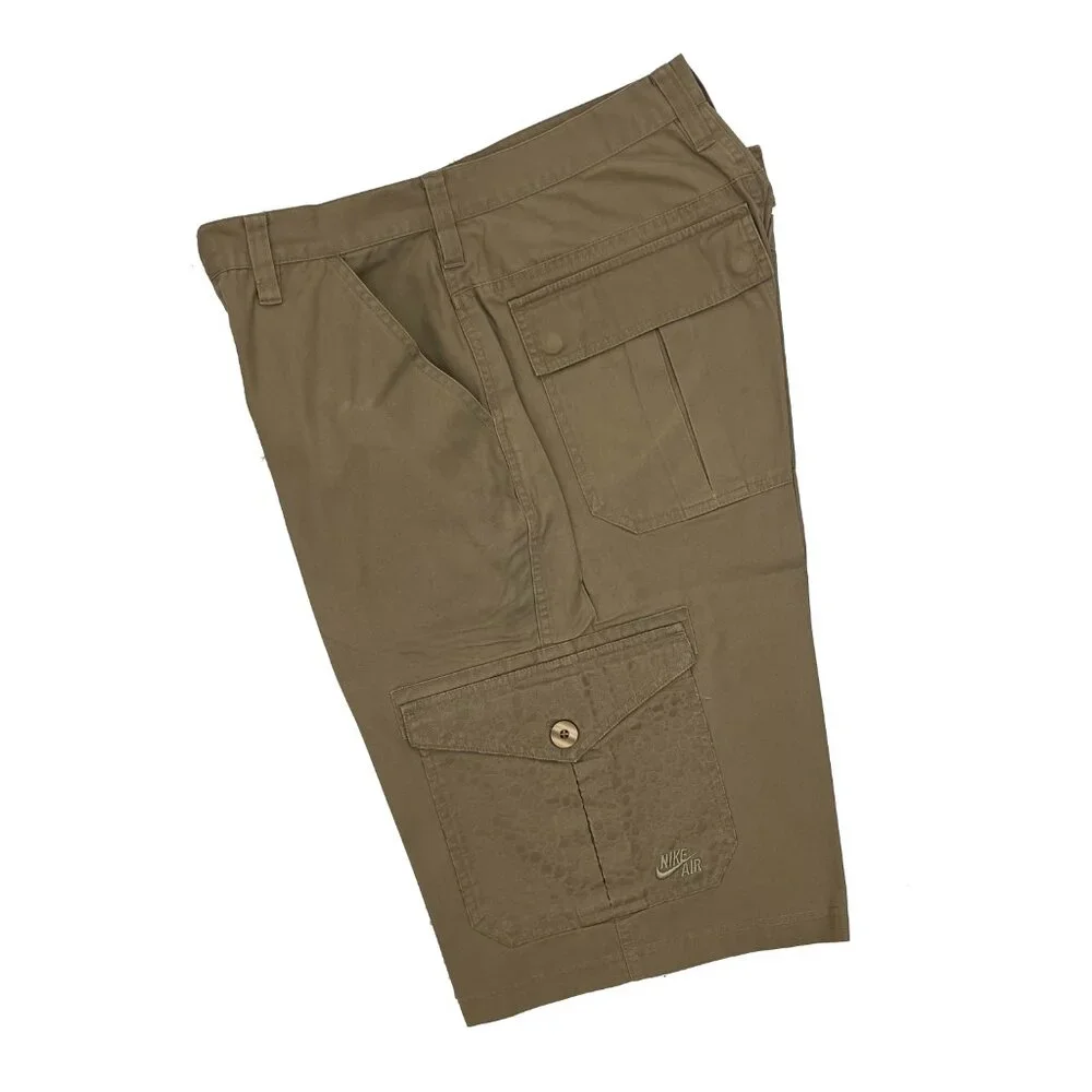 Nike Air Vintage Animal Print Cargo Chino Khaki Shorts Mens 32